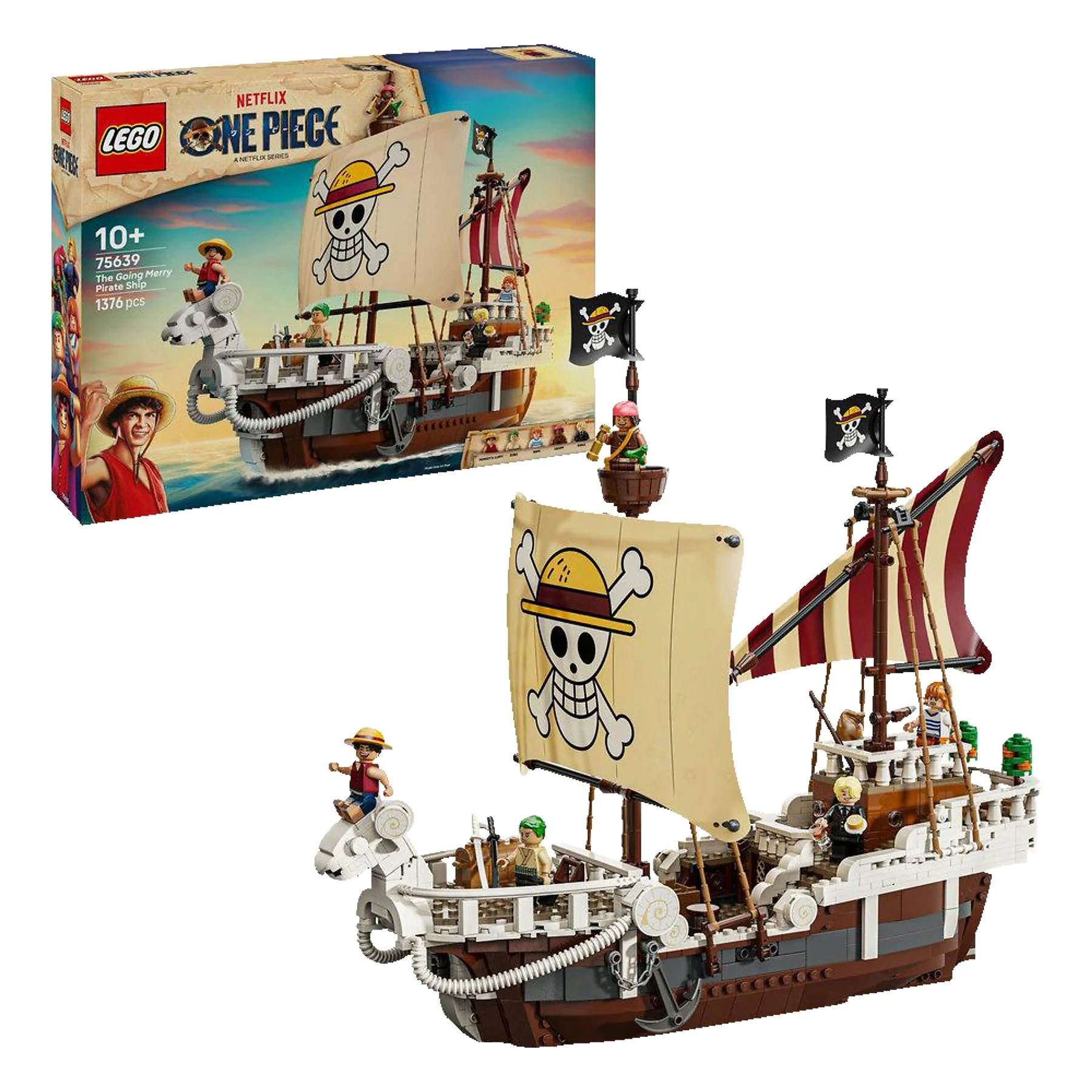 LEGO ONE PIECE – Piratenschiff „Flying Lamb“ Bausatz, Mehrfarbig