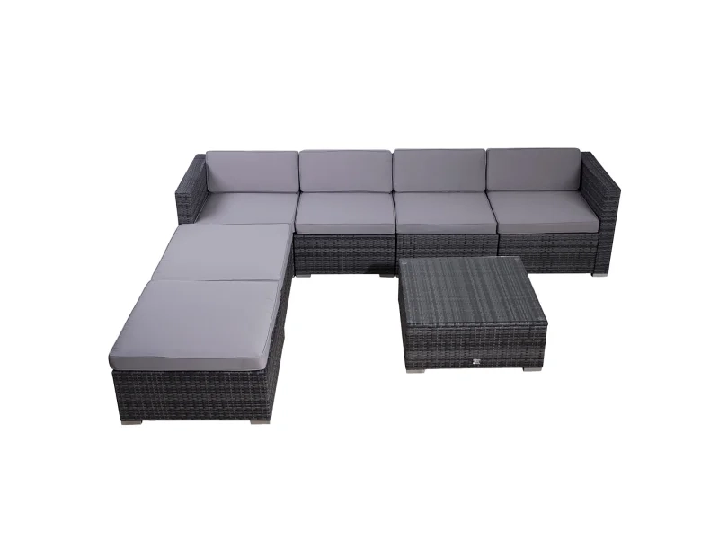 SVITA Lugano Polyrattan Lounge – Stilvolle Gartenlounge in Grau für bis zu 6 Personen SVITA Lugano Polyrattan Lounge – Stilvolle Gartenlounge in Grau für bis zu 6 Personen