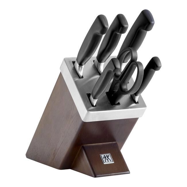 ZWILLING **** VIER STERNE – 7-tlg. Selbstschärfender Messerblock, Braun