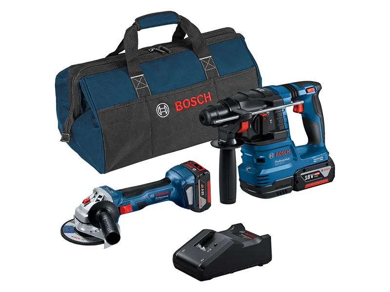 Bosch Professional Combi-Kit GWS 18V-7 & GBH 18V-22 – inkl. 2 Akkus, Ladegerät & Tasche Bosch Professional Combi-Kit GWS 18V-7 & GBH 18V-22 – inkl. 2 Akkus, Ladegerät & Tasche