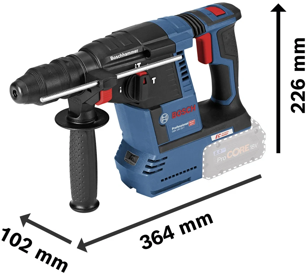 BOSCH Professional GBH 18V-26F – Akku-Bohrhammer Solo mit SDS plus